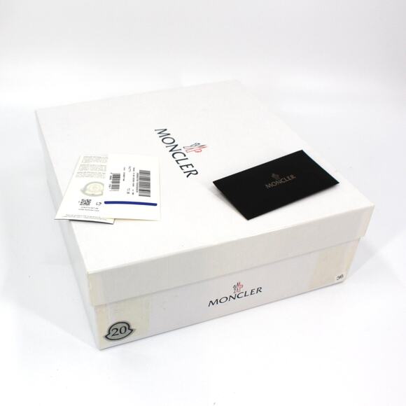 Moncler Patty Black Velvet Leather Trim Lace Up Tie Combat Boots 36 Ankle Bootie - Picture 9 of 9